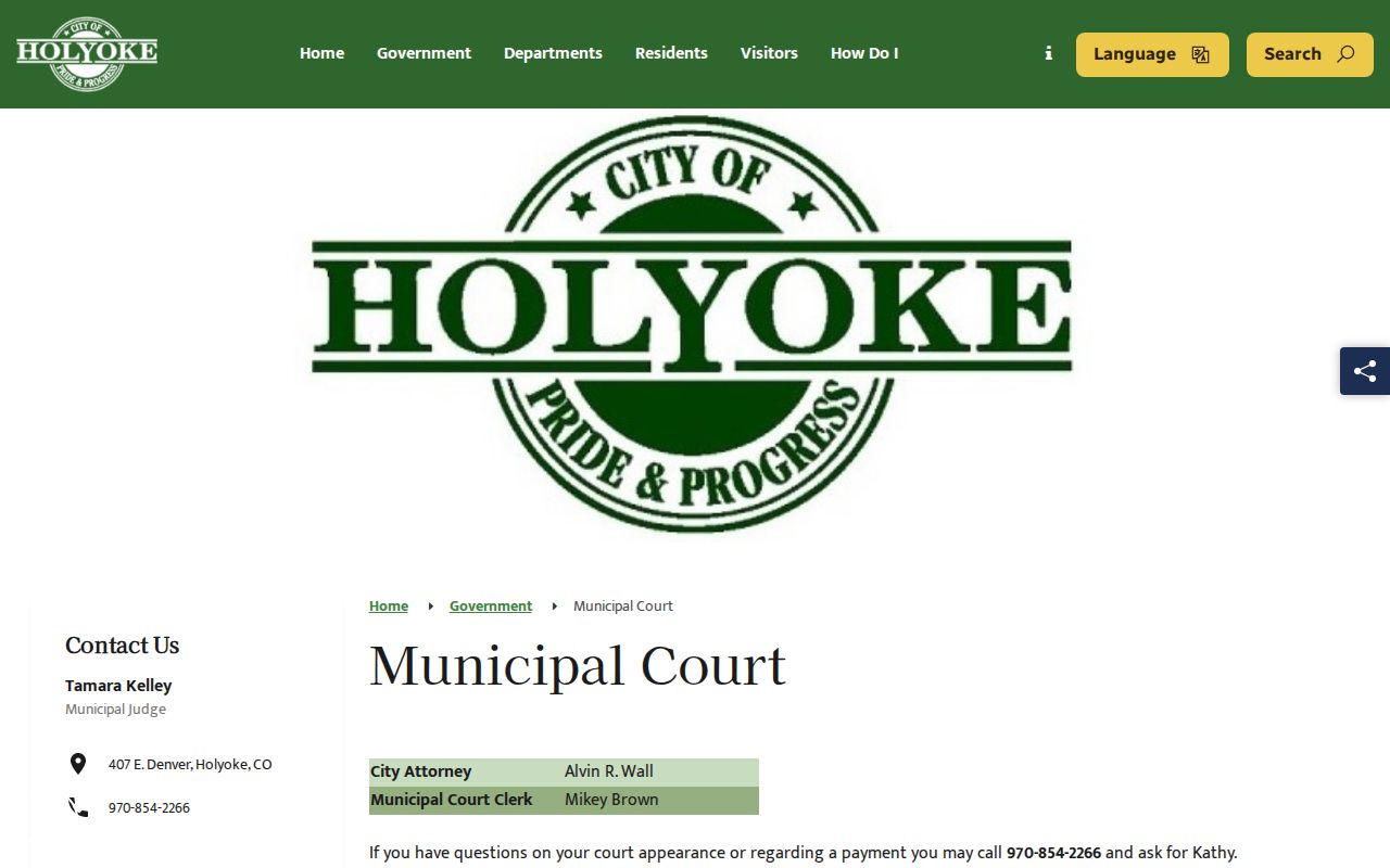 Holyoke Municipal Court criminal and ordinance records