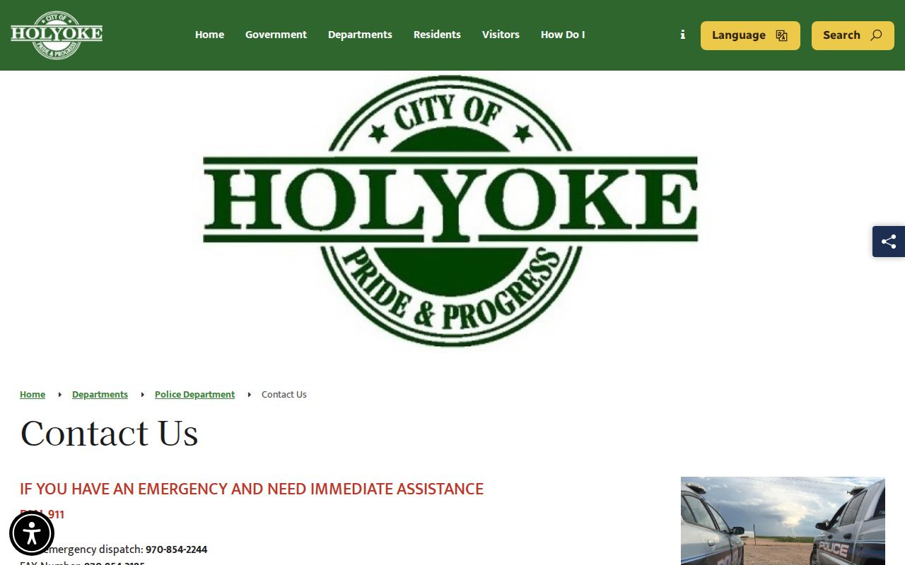Holyoke police contact information for criminal records