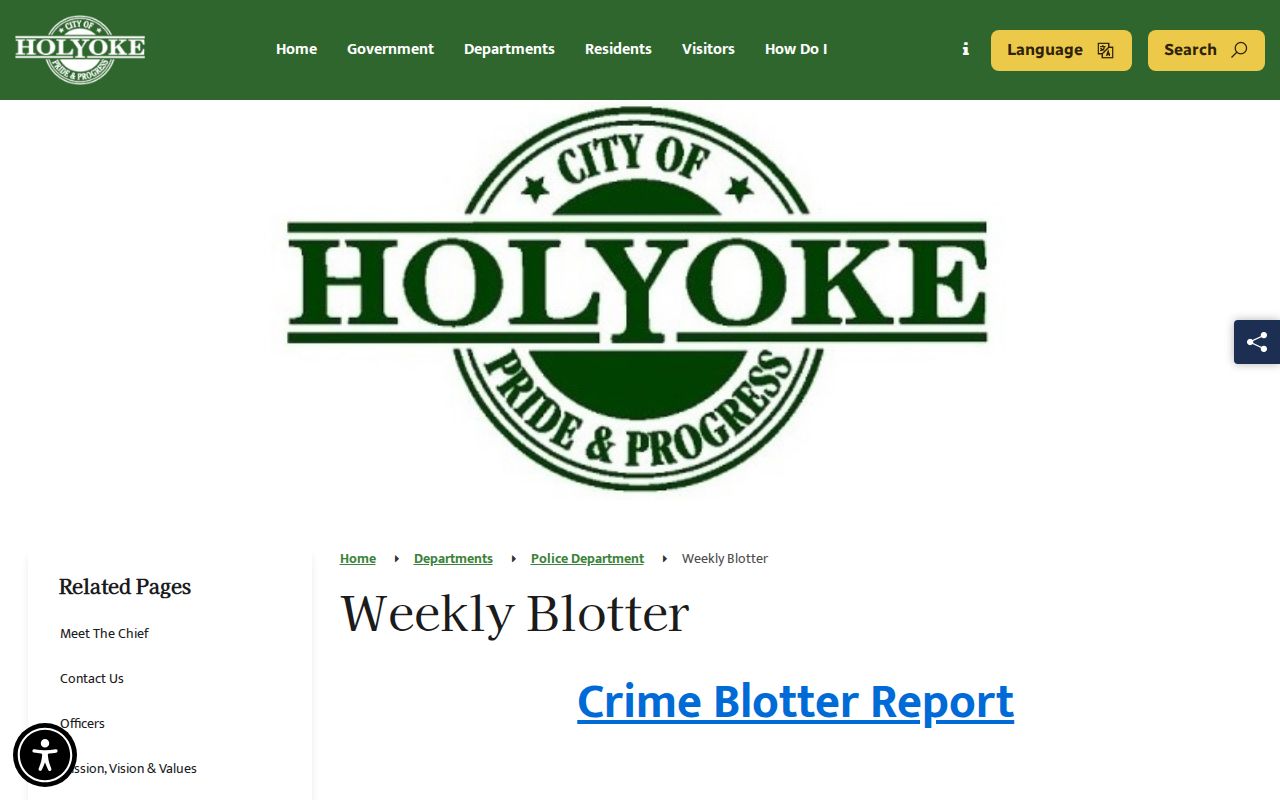 Holyoke weekly crime blotter for local record checks