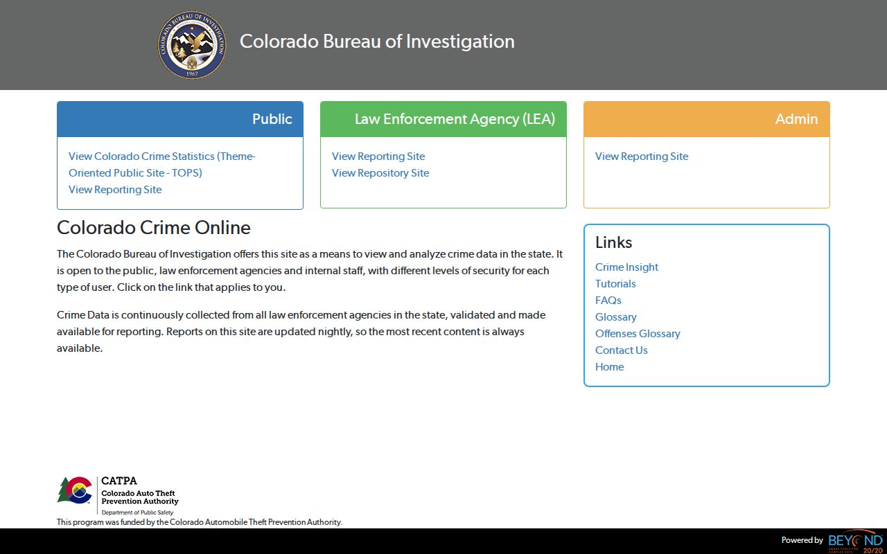 Colorado Crime Statistics official agency and year data explorer